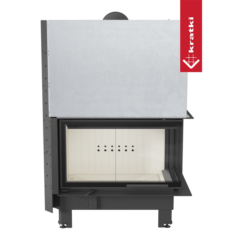 Kamineinsatz aus Stahl KRATKI MBO rechts 15 kW Ø 200 mit Türfeder