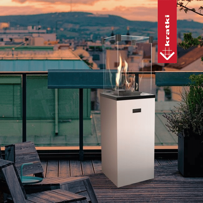 Terrassenheizer Patio Slim Stahl weiß manuelle Steuerung 8,2kW