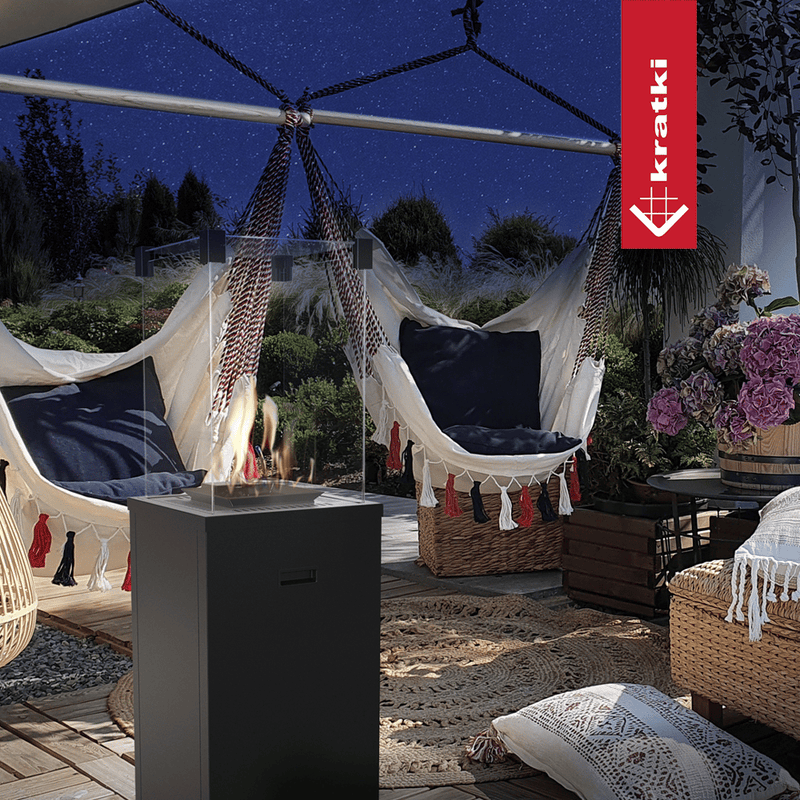 Terrassenheizer Patio Slim Stahl schwarz manuelle Steuerung 8,2kW