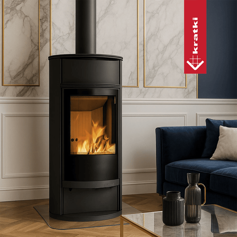 Kaminofen aus Stahl KRATKI RUNA Ø 150 8 kW