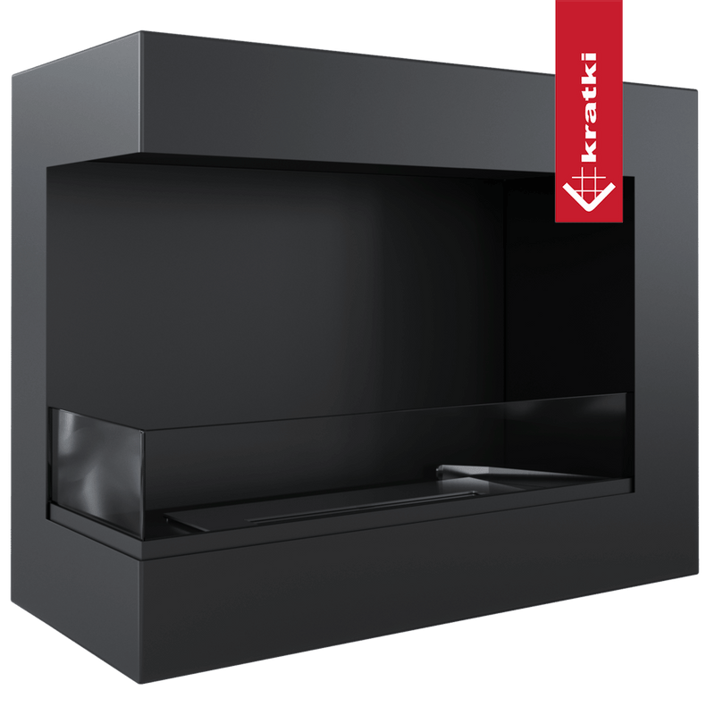 Wandkamin Bioethanol DELTA 600 TÜV links mit Verglasung