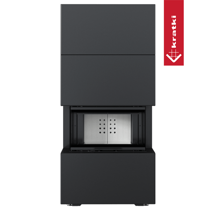 Kamineinsatz NBC/EASY BOX 7 kW Ø 160 Bausatz Black Mit Türfeder