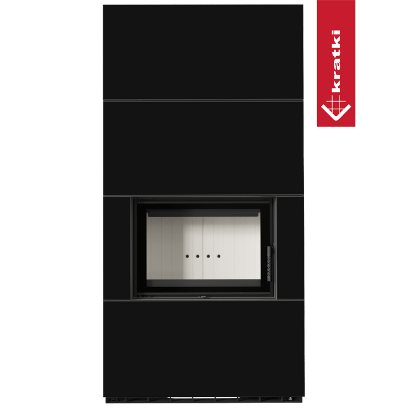 Kaminbausatz KRATKI FLOKI BOX 8 kW Ø 160 Quarzsinter NERO ASSOLUTO