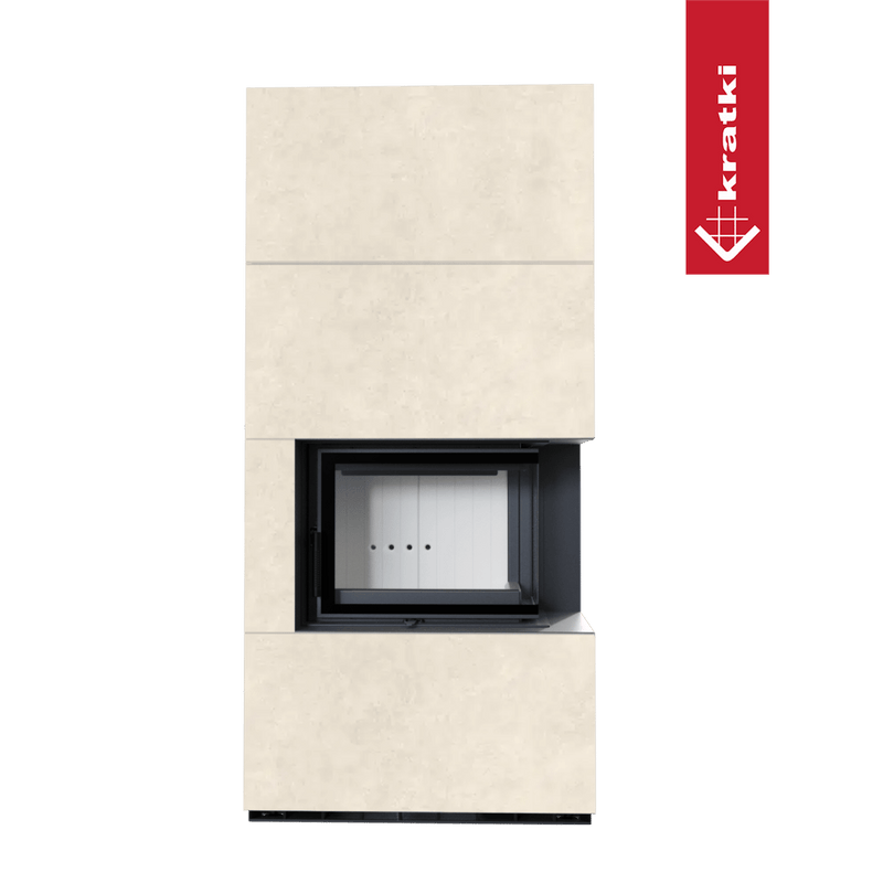 Kaminbausatz KRATKI FLOKI BOX rechts 8 kW Ø 160 Quarzsinter FOKOS TALCO