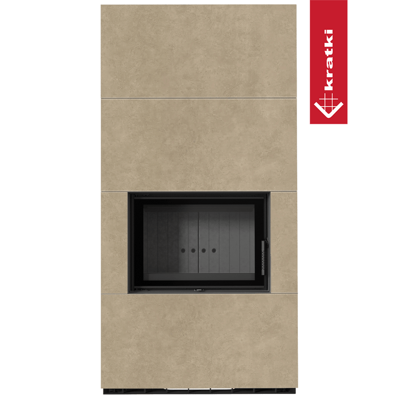 Kaminbausatz KRATKI FLOKI BOX 8 kW Ø 160 Quarzsinter FOKOS RENA schwarz Verkleidung