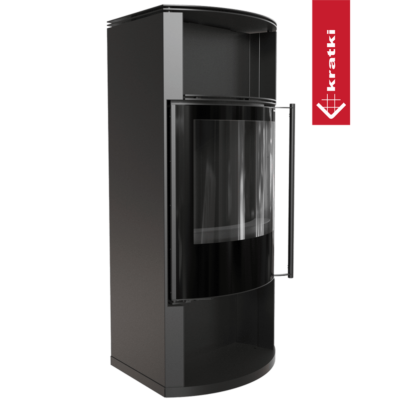 Kaminofen aus Stahl KRATKI TOFA Ø 150 8 kW schwarz Verkleidung