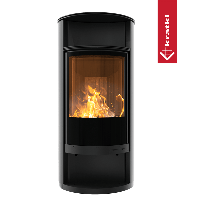 Kaminofen aus Stahl KRATKI RUNA Ø 150 8 kW schwarz Verkleidung