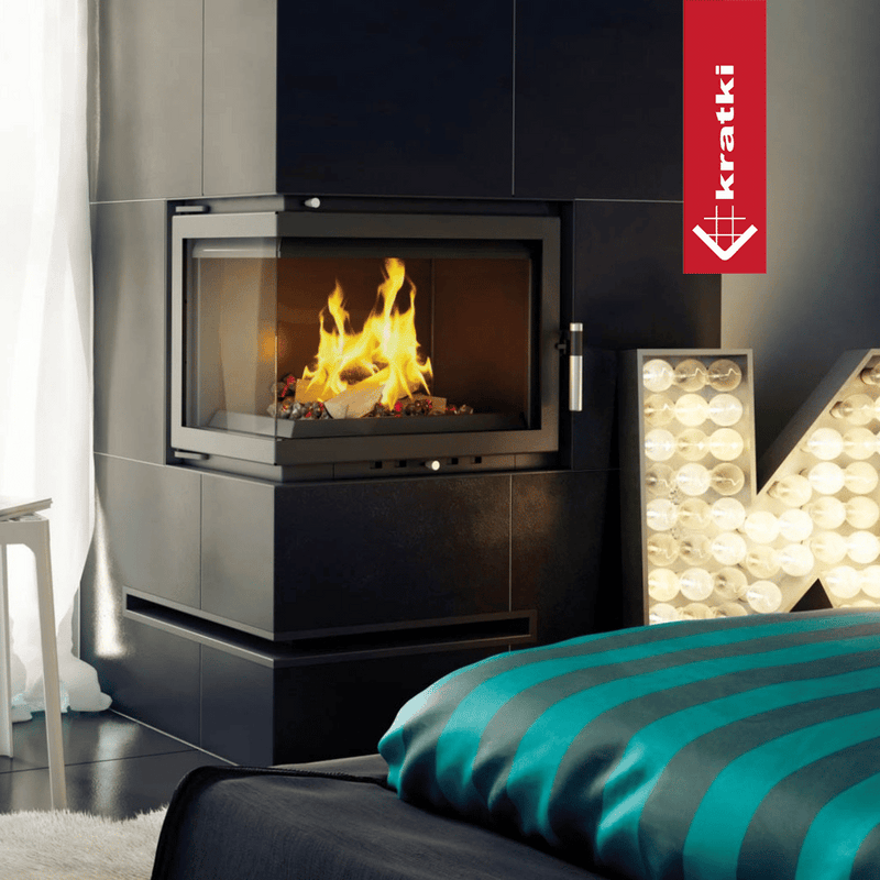 Wasserführender Kamineinsatz KRATKI MAJA DECO rechts 8 kW Ø 180