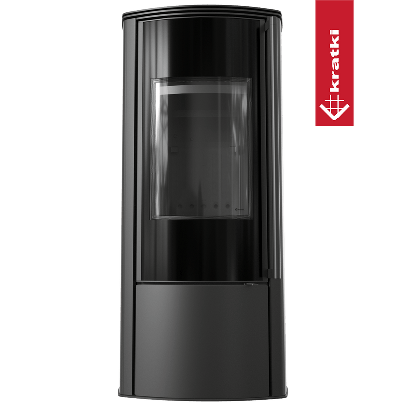 Freistehender Stahlofen KRATKI AB KRATKI ENYO R 5,5 kW Ø 100/150 schwarz Verkleidung
