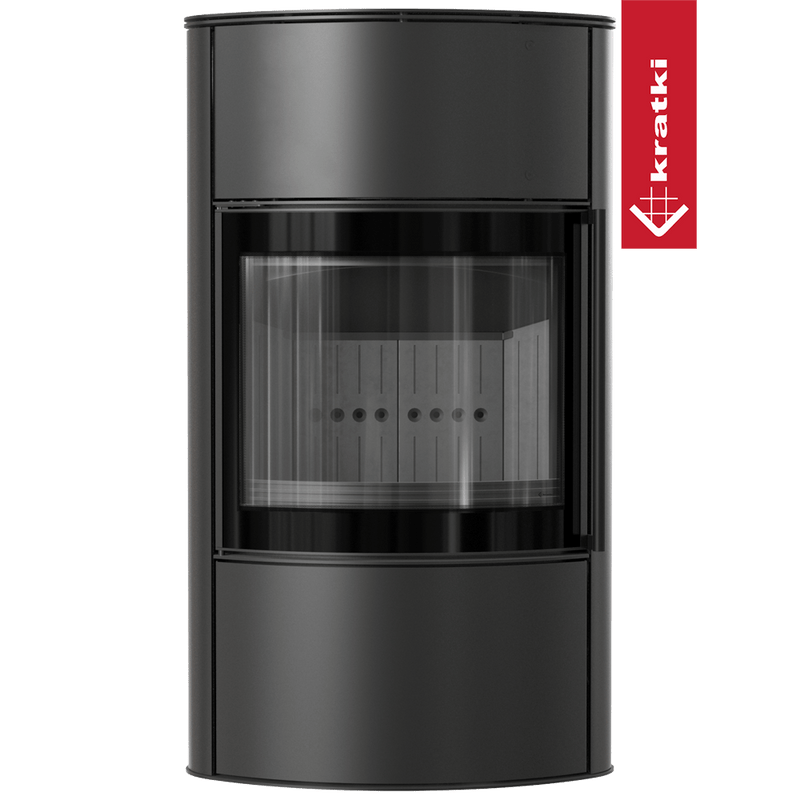 BJORN Ø 150 7 kW freistehender Stahlofen, hoch, schwarzes Thermotec