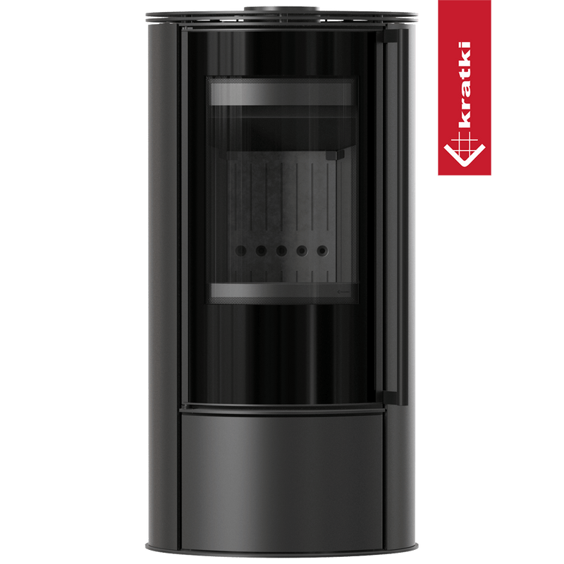 Kaminofen aus Stahl KRATKI ERIK Ø 150 5,5 kW schwarz Verkleidung