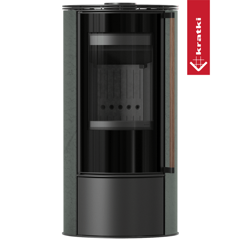 Ofen KRATKI ERIK Ø150 5,5kW SERPENTINO Stahl Schwarz Griff Jatoba