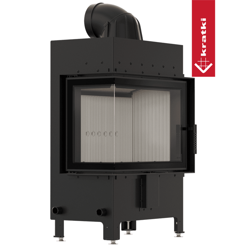 Kamineinsatz aus Stahl KRATKI LUCY links 12 kW Ø 200