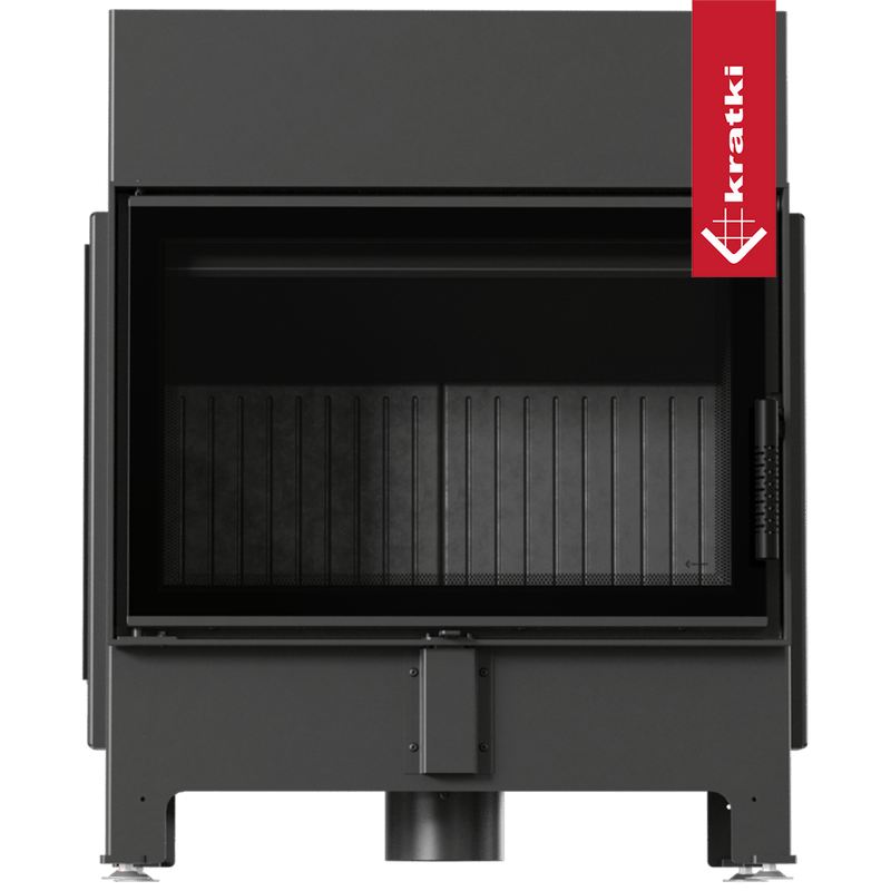 Kamin KRATKI ZIBI ECO 9,9 kW Ø 180 mit Schließmechanismus und schwarzer Verkleidung