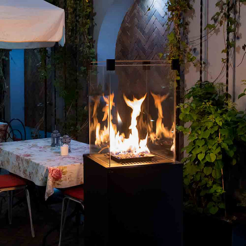 Terrassenheizer Patio Mini Glas schwarz automatische Steuerung 8,2kW