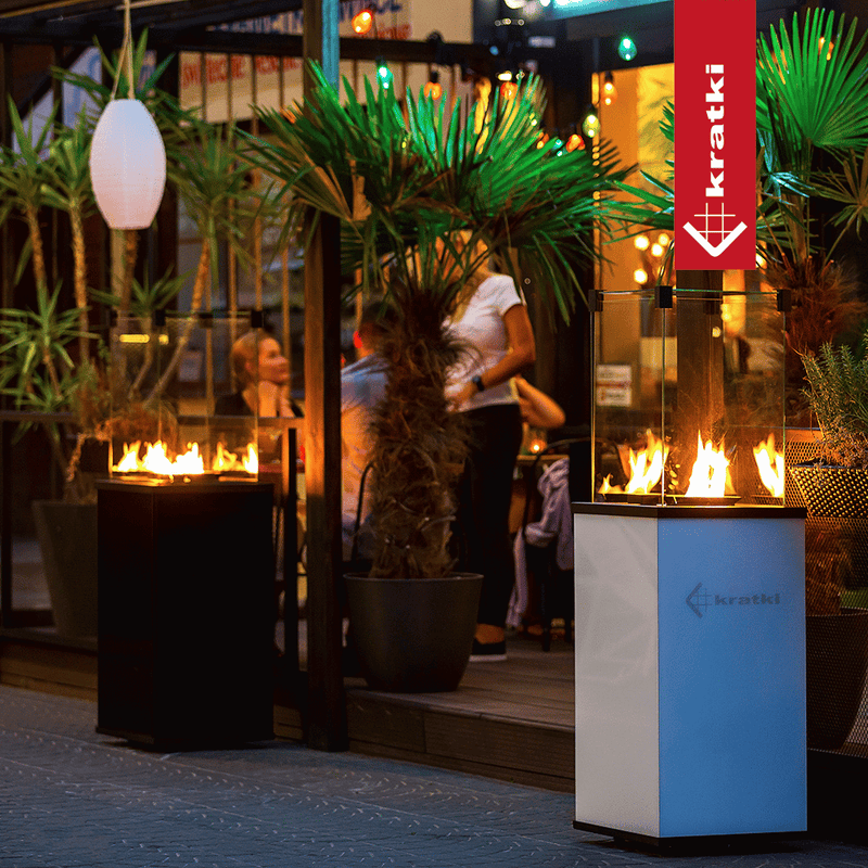 Terrassenheizer Patio Mini Glas weiß automatische Steuerung 8,2kW