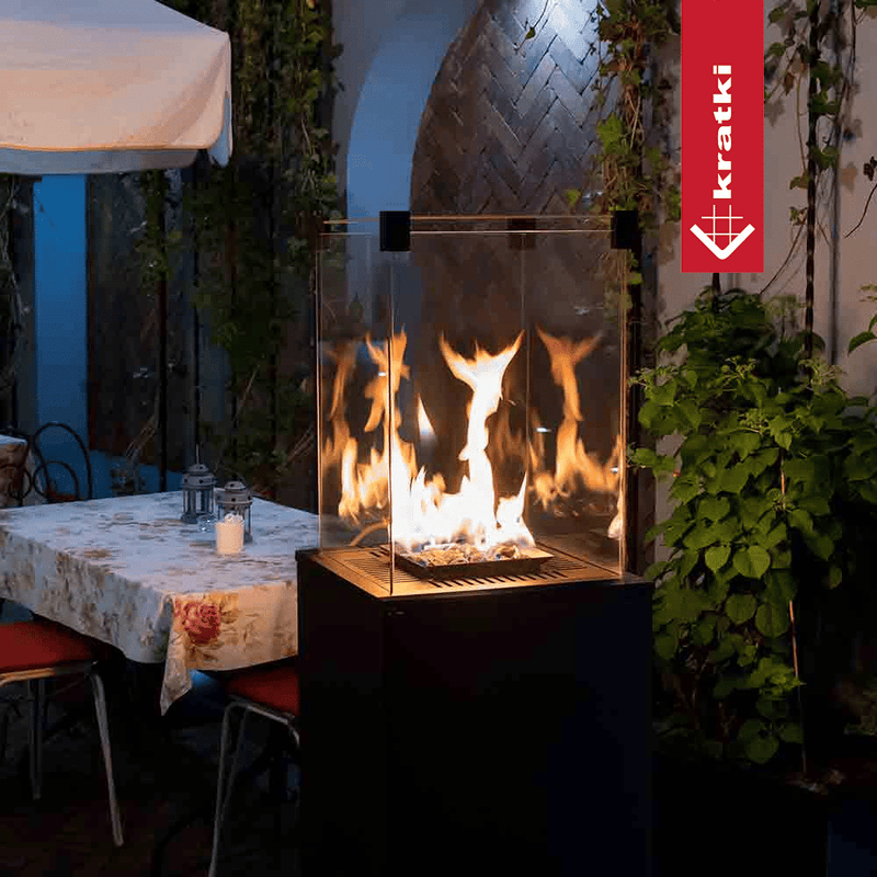 Terrassenheizer Patio Mini Glas schwarz automatische Steuerung 8,2kW