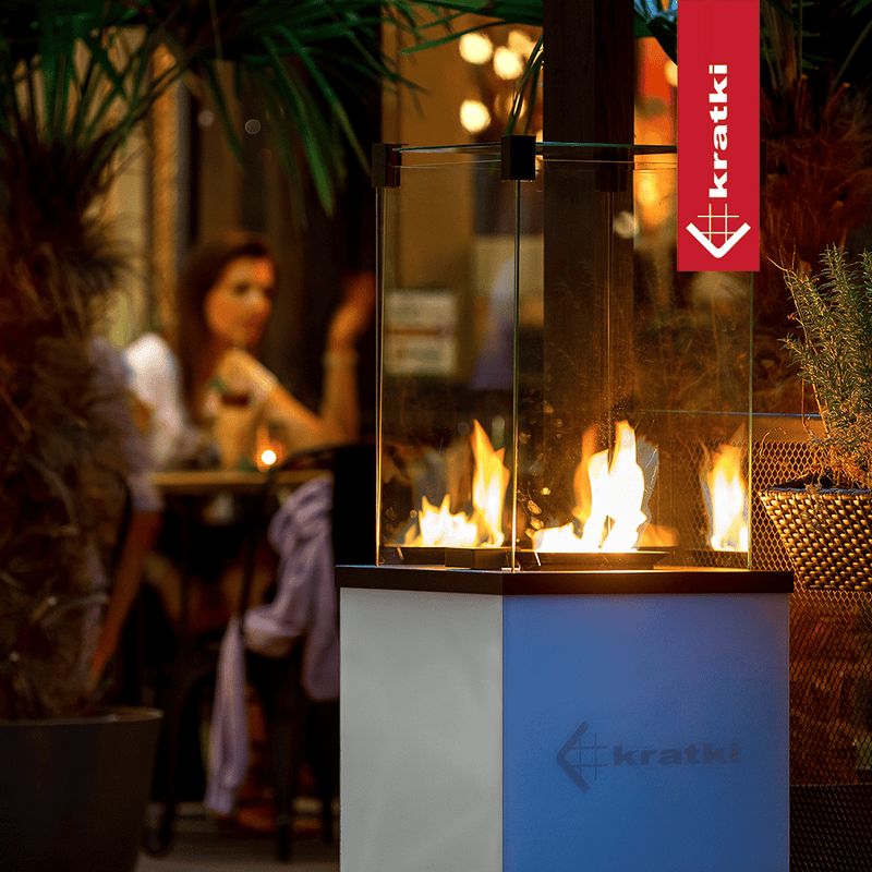 Terrassenheizer Patio Mini Glas weiß automatische Steuerung 8,2kW