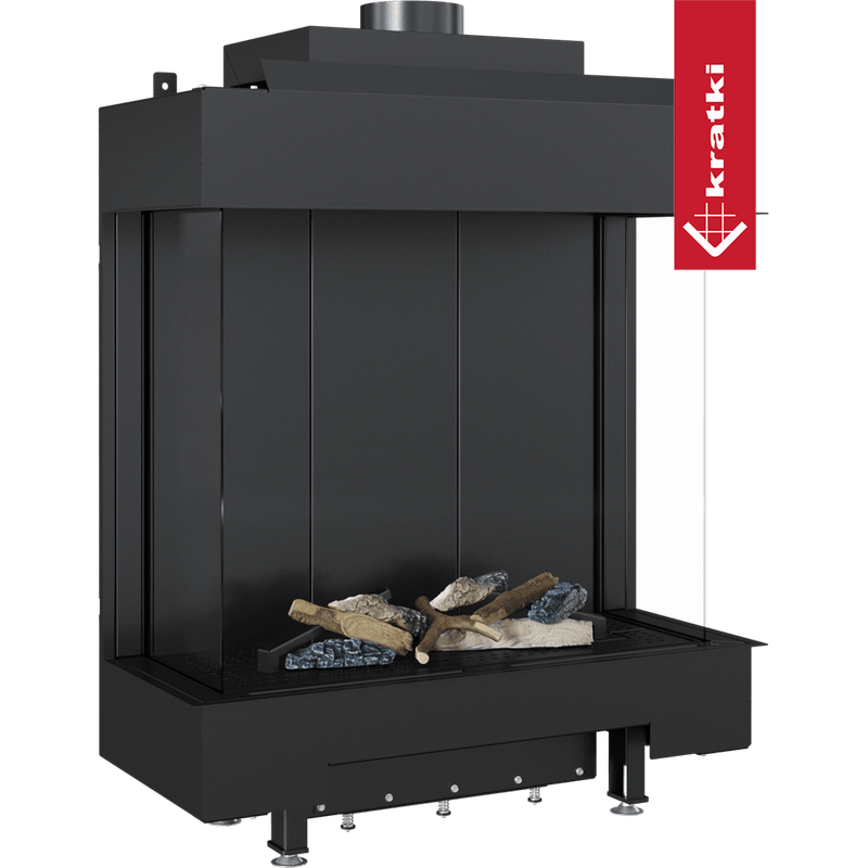 Gaskamin KRATKI LEO 76 / 62 dreiseitig Propan Ø 100/150 5,1 kW
