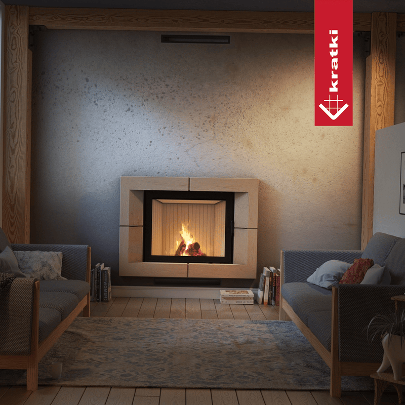 Kamineinsatz aus Stahl KRATKI NADIA 13 kW Ø 200