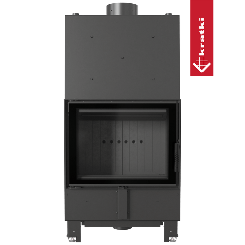 Wasserführender Kamineinsatz KRATKI LUCY 12 kW Ø 200 Doppelverglasung schwarz Verkleidung