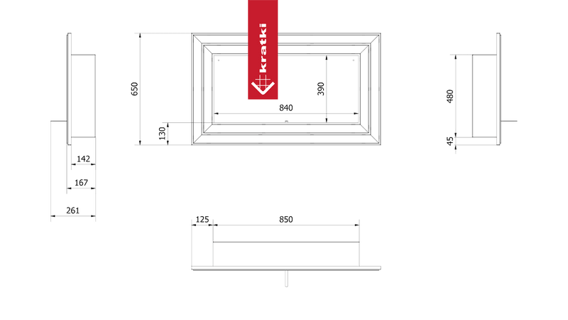 Wandkamin Bioethanol JULIET TÜV mit Verglasung