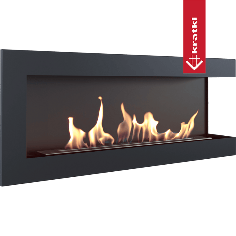 Wandkamin Bioethanol DELTA 1200 TÜV rechts Deko Steine Set