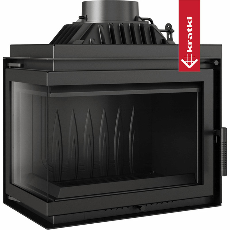 Kamineinsatz Gusseisen KRATKI SIMPLE links 8 kW Ø 200 Einbausatz 1