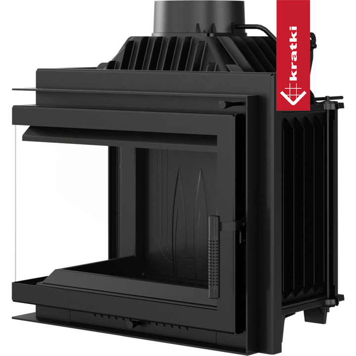 Kamineinsatz Gusseisen KRATKI SIMPLE links 8 kW Ø 200 Einbausatz 2
