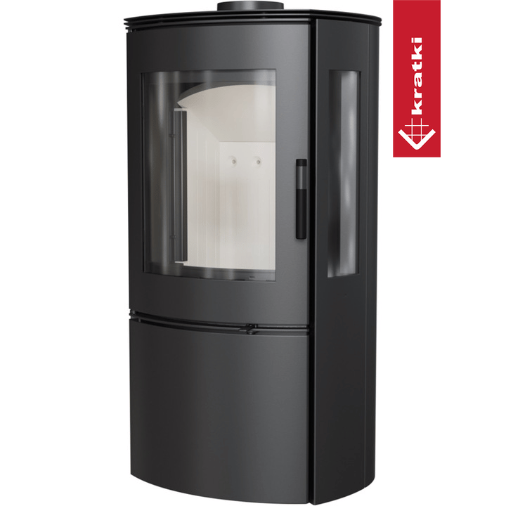 Kaminofen aus Stahl KRATKI FALCON VIEW Ø 150 10 kW mit Türfeder