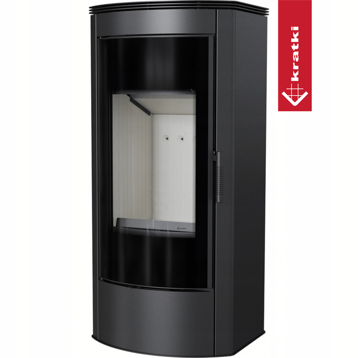 Kaminofen aus stahl KRATKI TITAN Panorama Ø 150 11 kW mit Türfeder