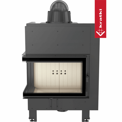 Kamineinsatz aus Stahl KRATKI MBM links 10 kW Ø 200 mit Türfeder