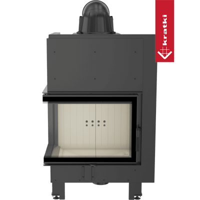 Kamineinsatz aus Stahl KRATKI MBZ links 13 kW Ø 200 mit Türfeder
