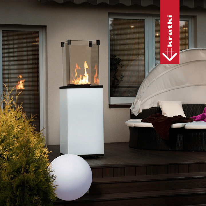 Terrassenheizer Patio Slim Stahl weiß manuelle Steuerung 8,2kW