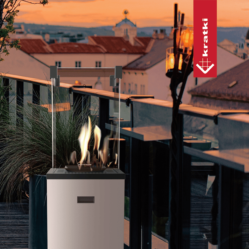 Terrassenheizer Patio Slim Stahl weiß manuelle Steuerung 8,2kW