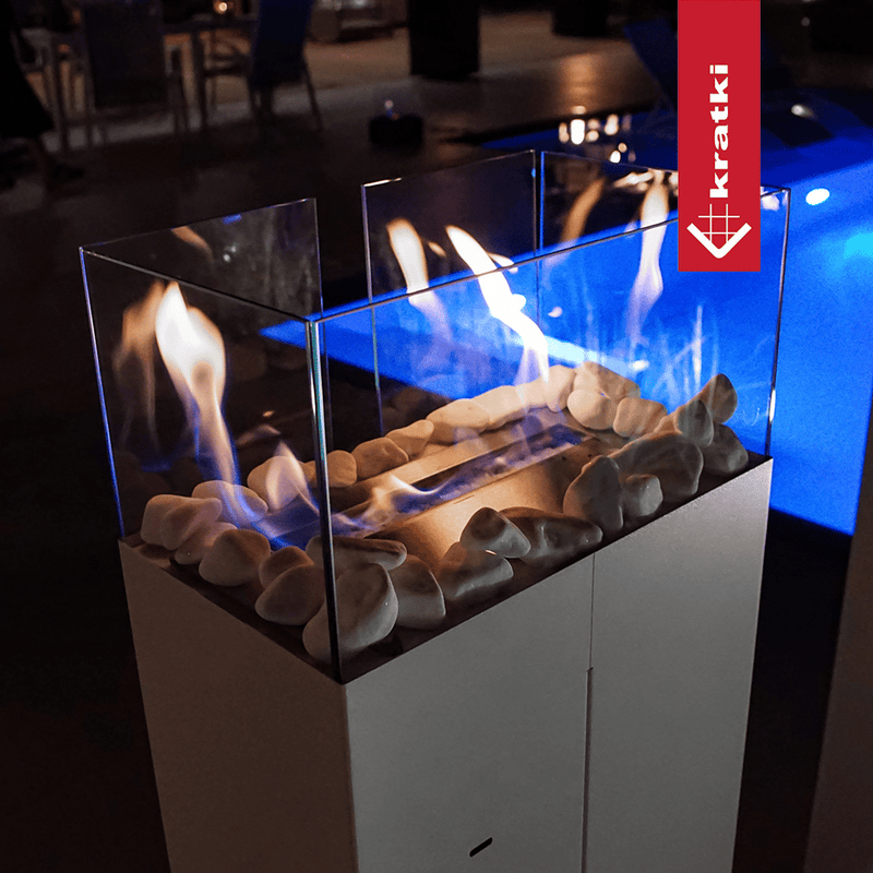Bioethanol Kamin Freistehend  ROMEO weiß TÜV