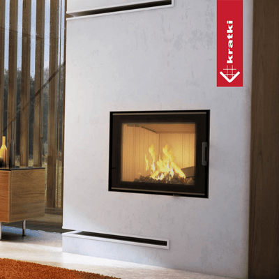 Intelligenter Kamineinsatz aus Stahl KRATKI NADIA 10 kW Ø 200 MSK GLASS