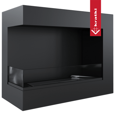 Wandkamin Bioethanol DELTA 600 TÜV links mit Verglasung