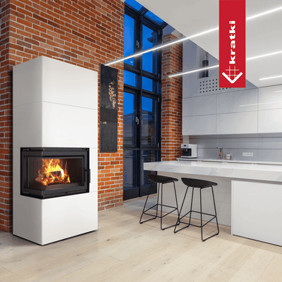 Kamineinsatz Simple Box 8 kW Ø 200 Bianco