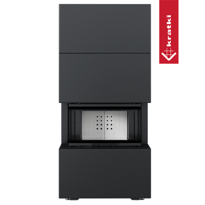 Kamineinsatz NBC/EASY BOX 7 kW Ø 160 Bausatz Black Mit Türfeder