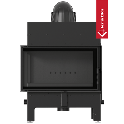 Kamineinsatz aus Stahl KRATKI FLOKI S links 8 kW Ø 160 schwarz Verkleidung