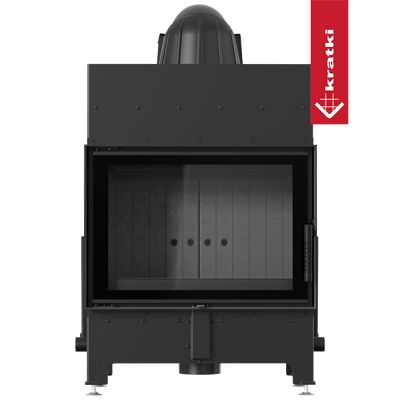 Kamineinsatz aus Stahl KRATKI FLOKI S 8 kW Ø 160 schwarz Verkleidung