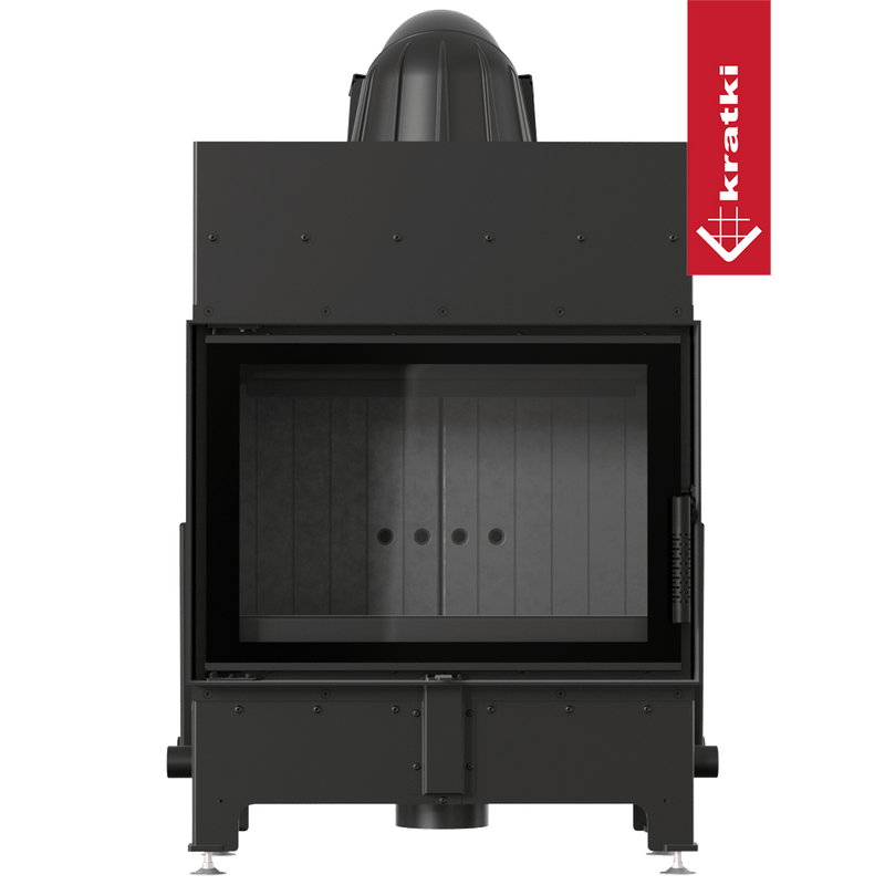Kamineinsatz aus Stahl KRATKI FLOKI S 8 kW Ø 160 schwarz Verkleidung