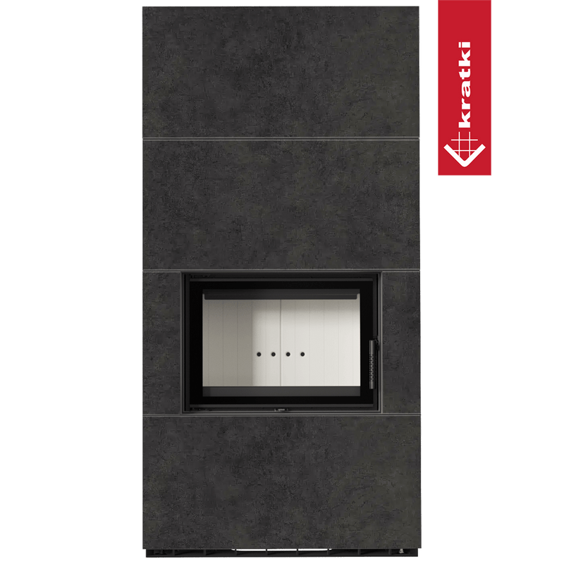 Kaminbausatz KRATKI FLOKI BOX 8 kW Ø 160 Quarzsinter FOKOS GRAFITE