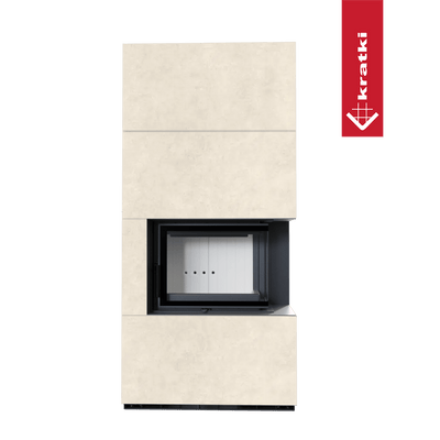 Kaminbausatz KRATKI FLOKI BOX rechts 8 kW Ø 160 Quarzsinter FOKOS TALCO