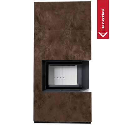 Kaminbausatz KRATKI FLOKI BOX rechts 8 kW Ø 160 Quarzsinter OXIDE MORO