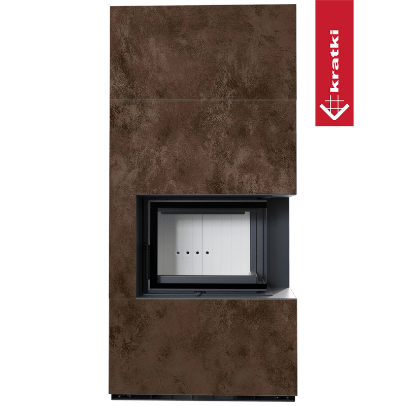 Kaminbausatz KRATKI FLOKI BOX rechts 8 kW Ø 160 Quarzsinter OXIDE MORO