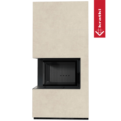 Kaminbausatz KRATKI FLOKI BOX links 8 kW Ø 160 Quarzsinter FOKOS SALE schwarz Verkleidung