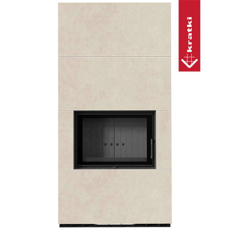 Kaminbausatz KRATKI FLOKI BOX 8 kW Ø 160 Quarzsinter FOKOS SALE schwarz Verkleidung