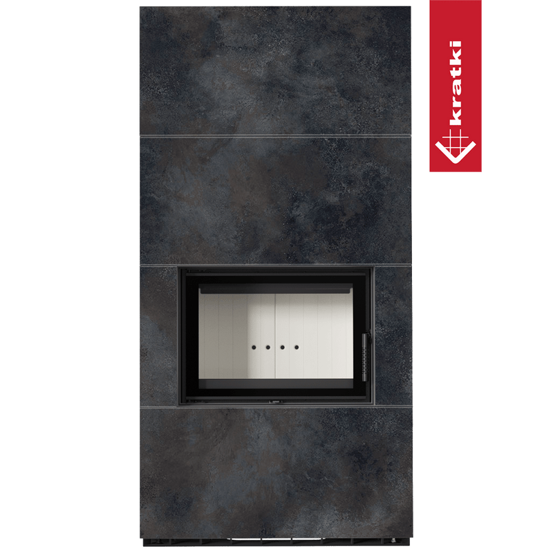 Kaminbausatz KRATKI FLOKI BOX 8 kW Ø 160 Quarzsinter OSSIDO NERO